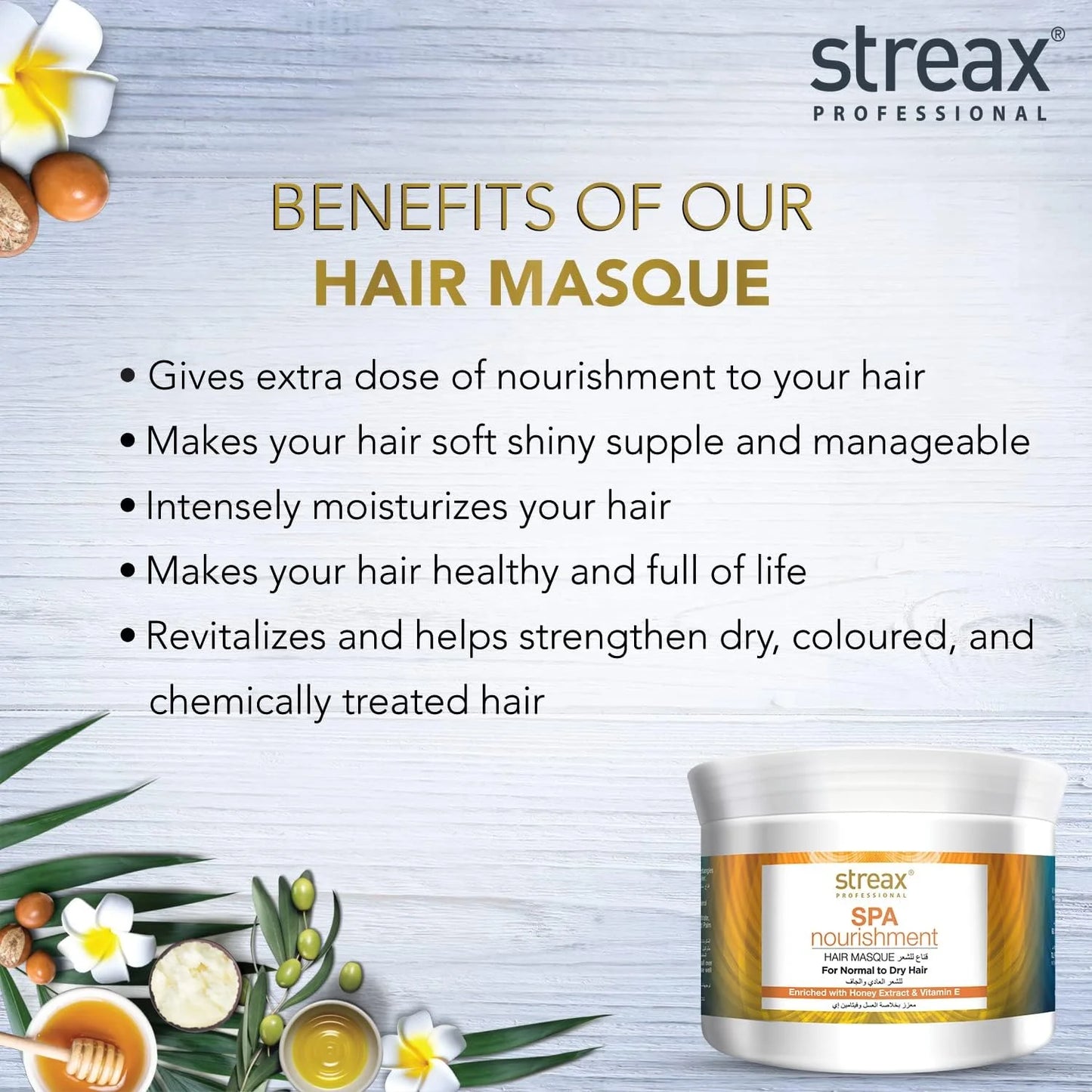 Streax Professional SPA Nourishment with Honey Hair Masque - 500GM